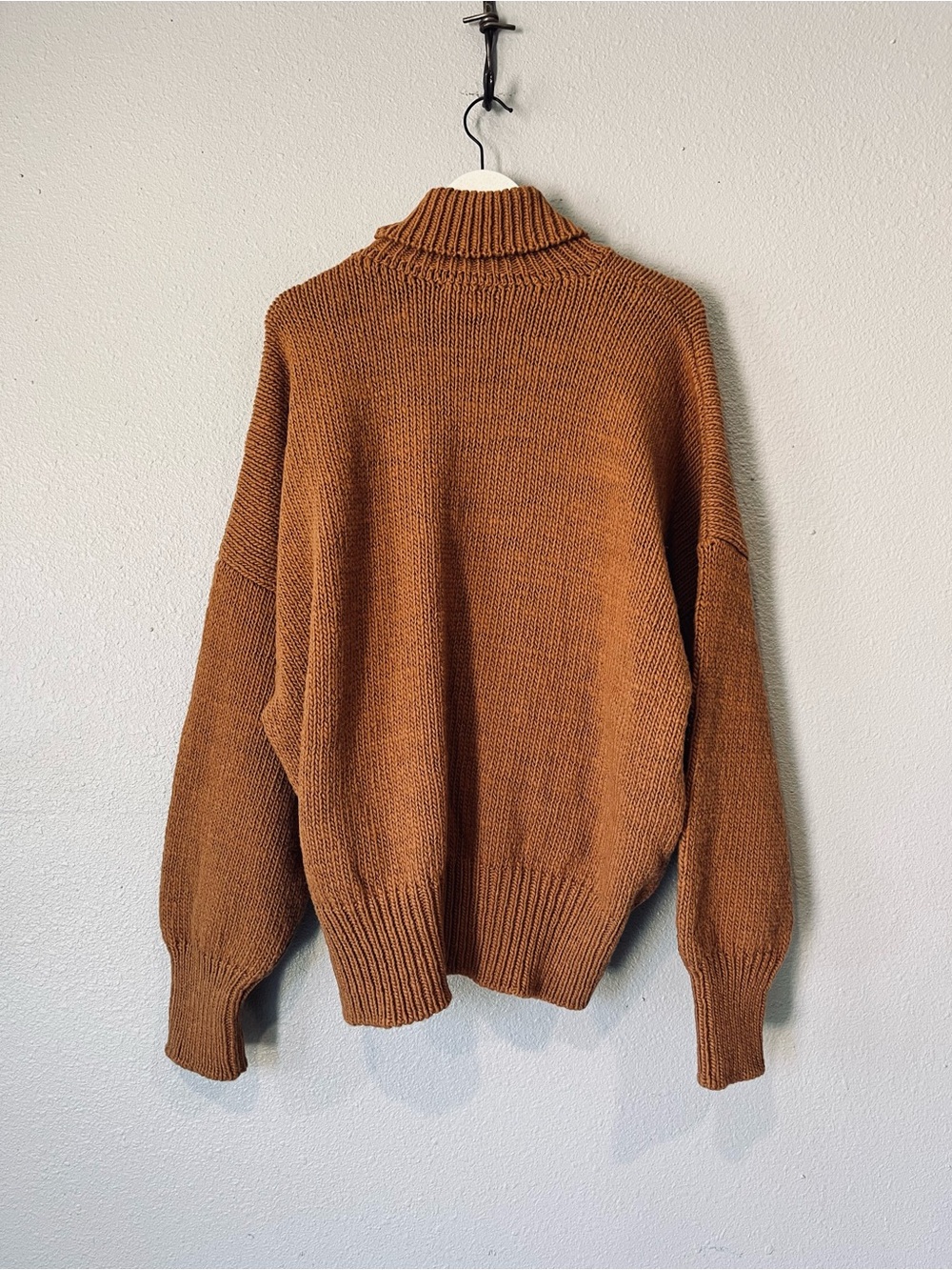 Babaa 100% Eco Wool Oversized Jumper Turtleneck Sweater No17 Nogal One Size - Picture 6 of 8